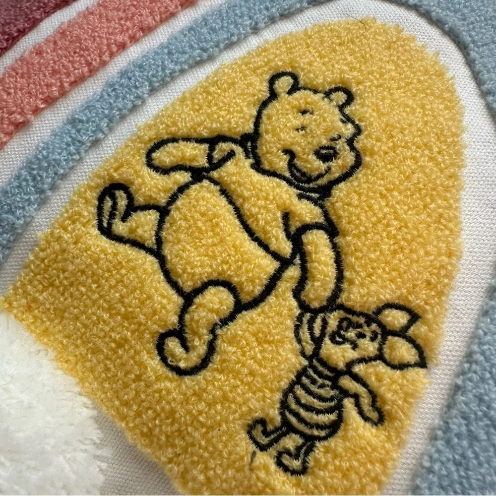 Disney Winnie The Pooh Bear Rainbow Cloud Pillow “A Snuggly Sort Of Day” Pom Pom